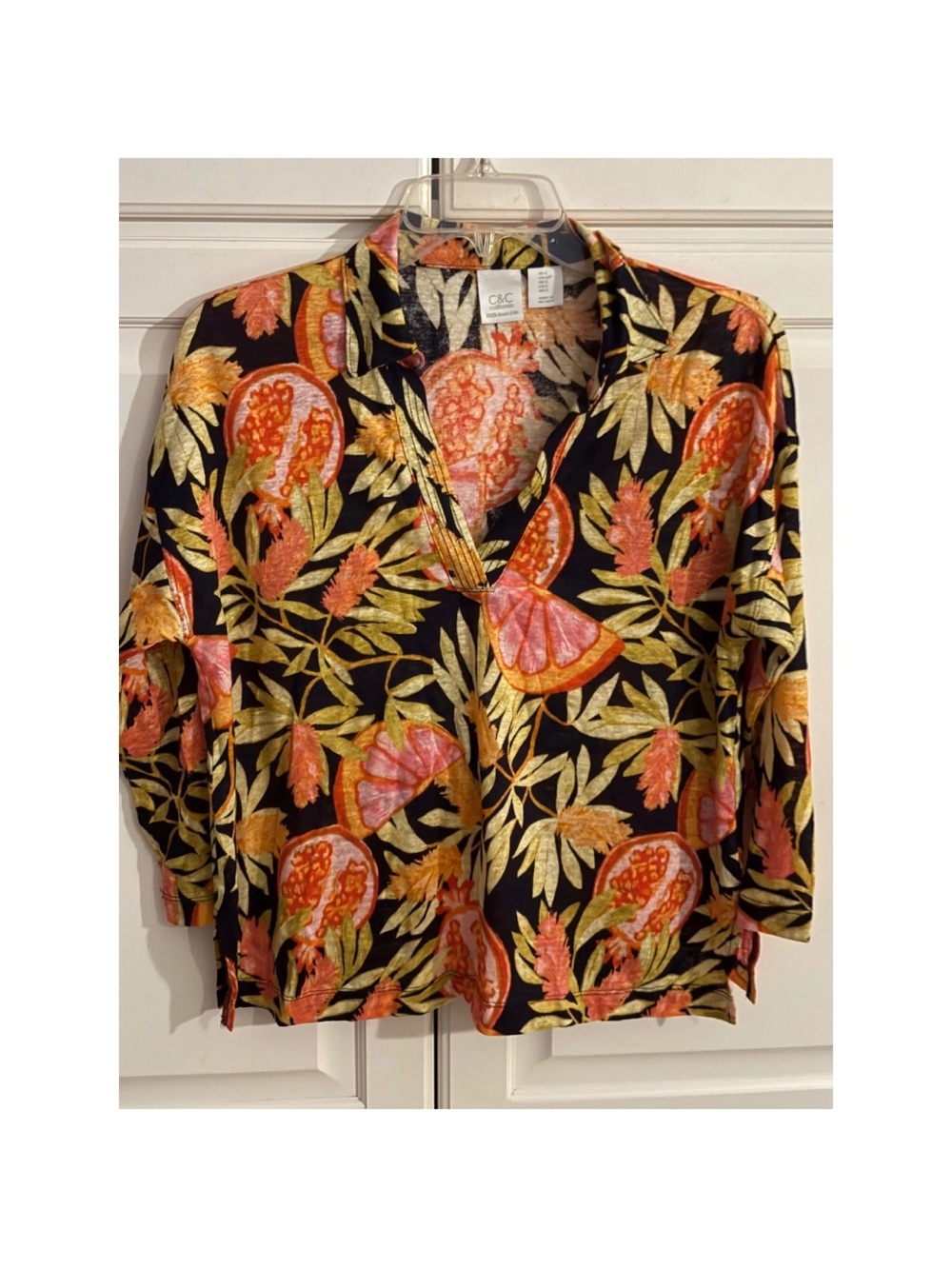 C&C California Black Linen Tropical Pomegranate